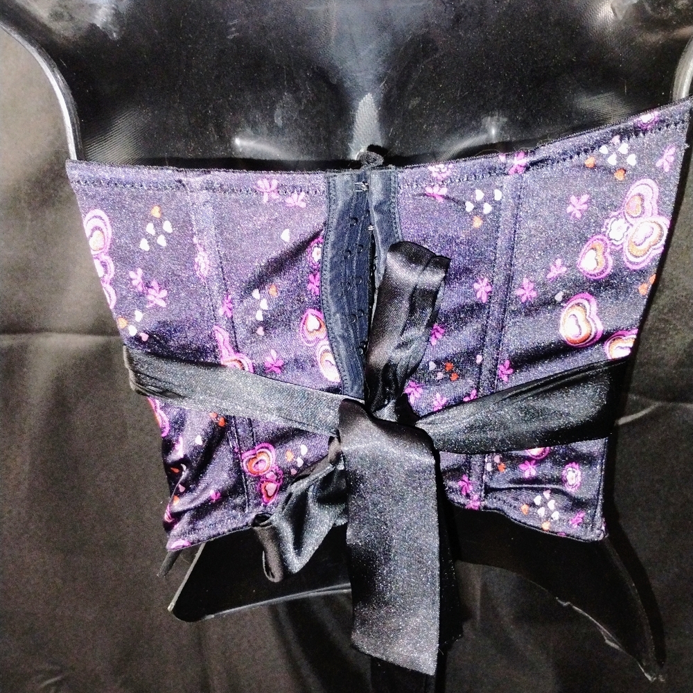 Black satin bustier sz med - Picture 4 of 10